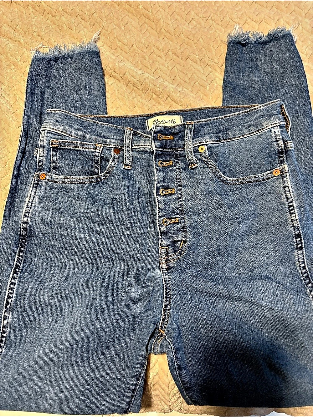 Madewell 10" High-Rise Skinny Jeans: Button-Front Edition Blue Waist 25